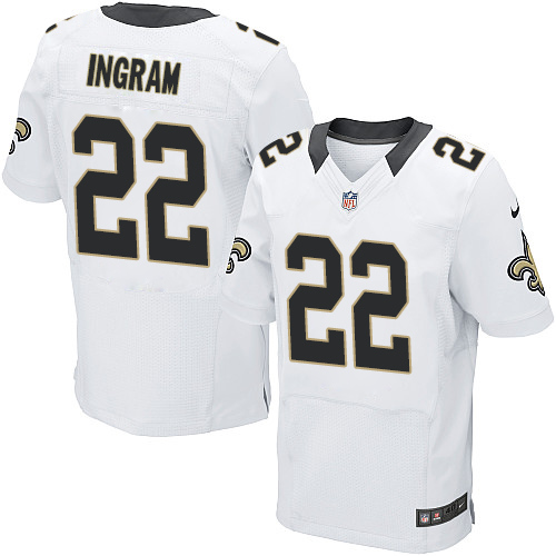 Men's Elite Mark Ingram Nike Jersey White Road - #22 NFL New Orleans Saints